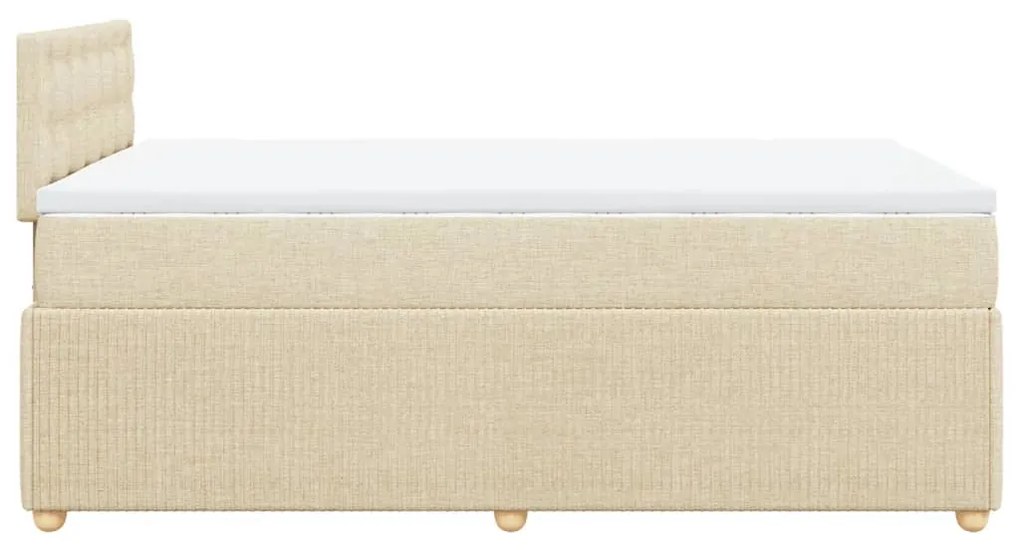 Cama boxspring com colchão 120x190 cm tecido cor creme