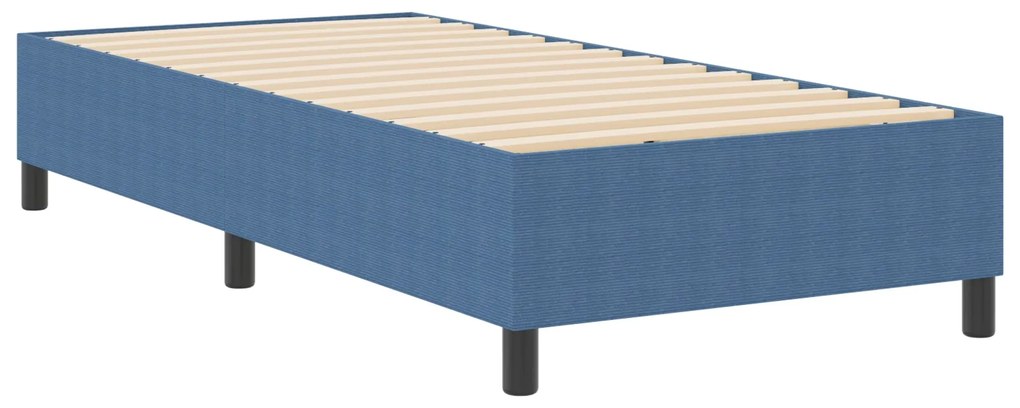 Cama Box VidaXL Azul Solteiro em Tecido de Corduroy