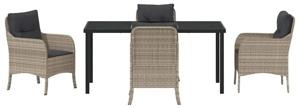 Conjunto de Jantar de Jardim com Almofadas Cinza Claro Vime PE