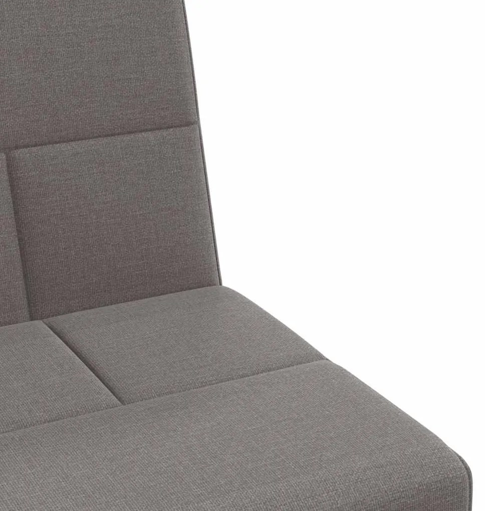 Sofá-cama com suportes para copos tecido cinzento-acastanhado