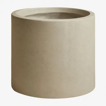 Vaso De Flores Exterior Em Cimento Aurevi Ø35 Cm & Castanho Areia - Sklum