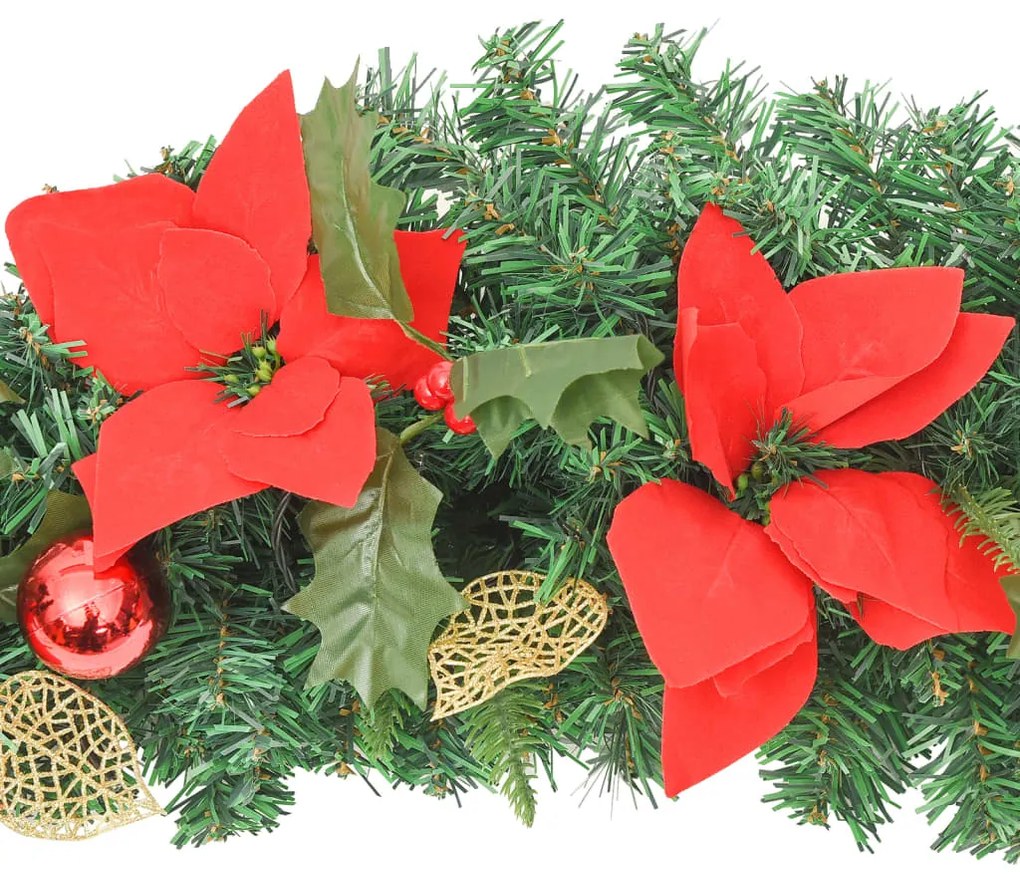 Grinalda de Natal com luzes LED 90 cm PVC verde