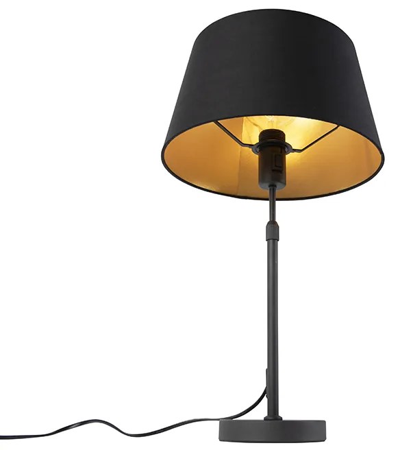 Candeeiro de mesa preto com cúpula preta com dourado 35 cm - Parte Moderno