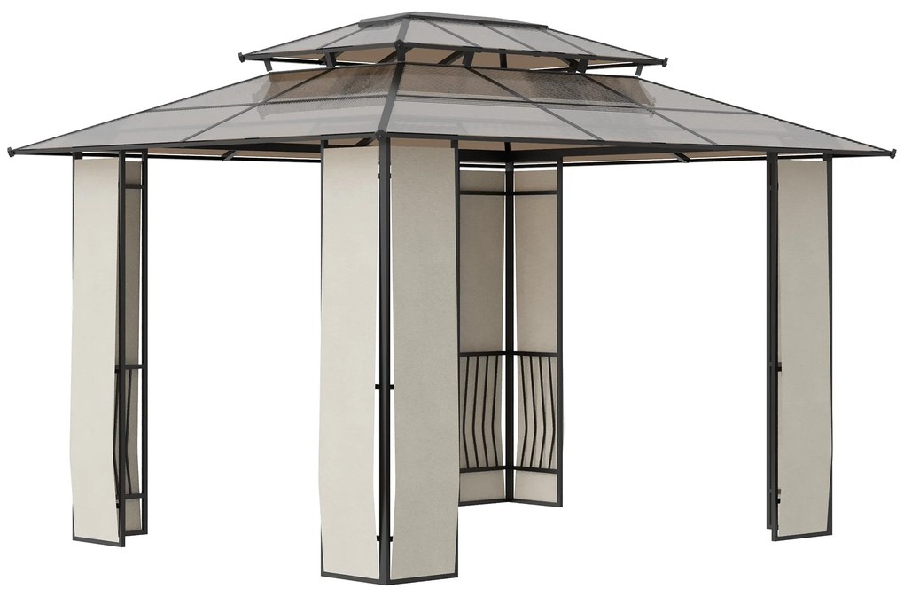 Pérgola de Jardim 3,6x3m Pérgola de Exterior com Cobertura de Policarb