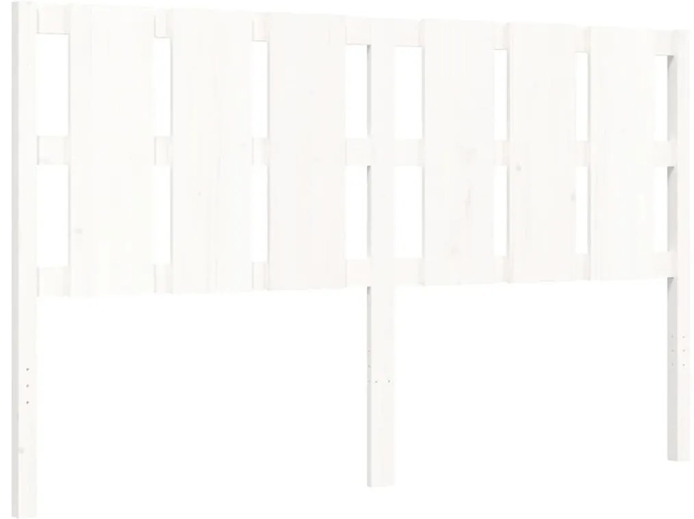 Estrutura de cama King Size com cabeceira madeira maciça branco