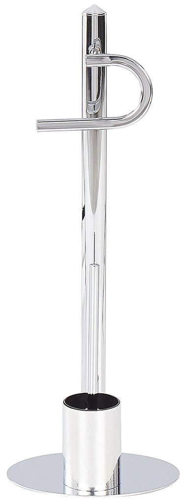 Suporte autónomo de papel higiénico e escova em metal prateado SARTO Beliani