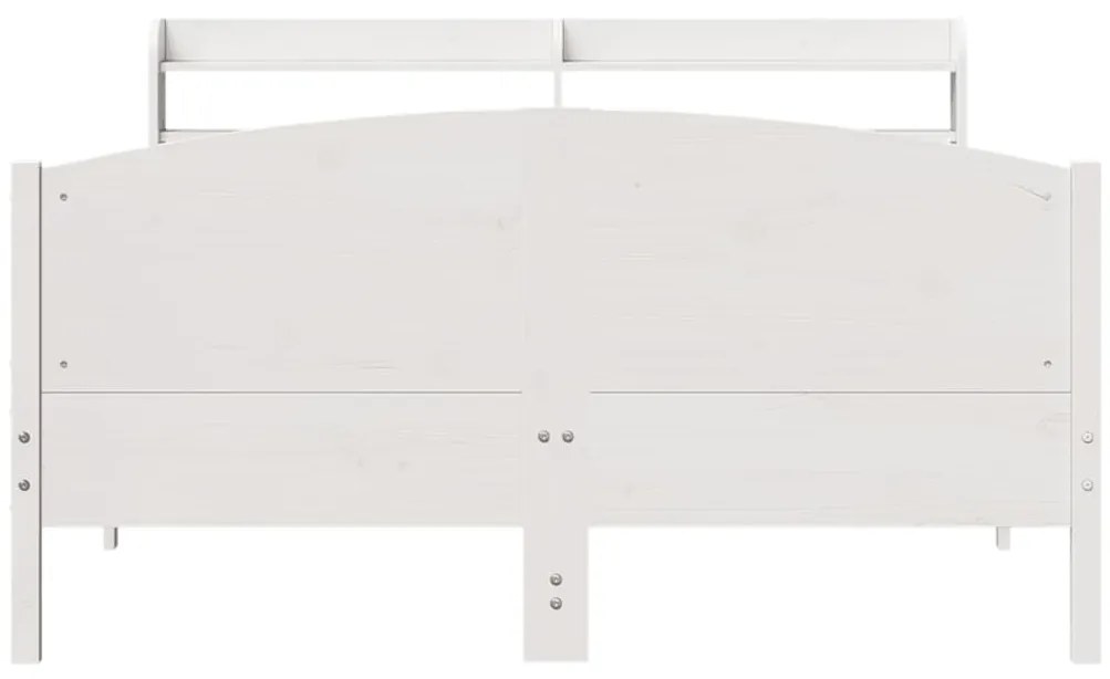 Cama sem colchão 140x200 cm madeira de pinho maciça branco