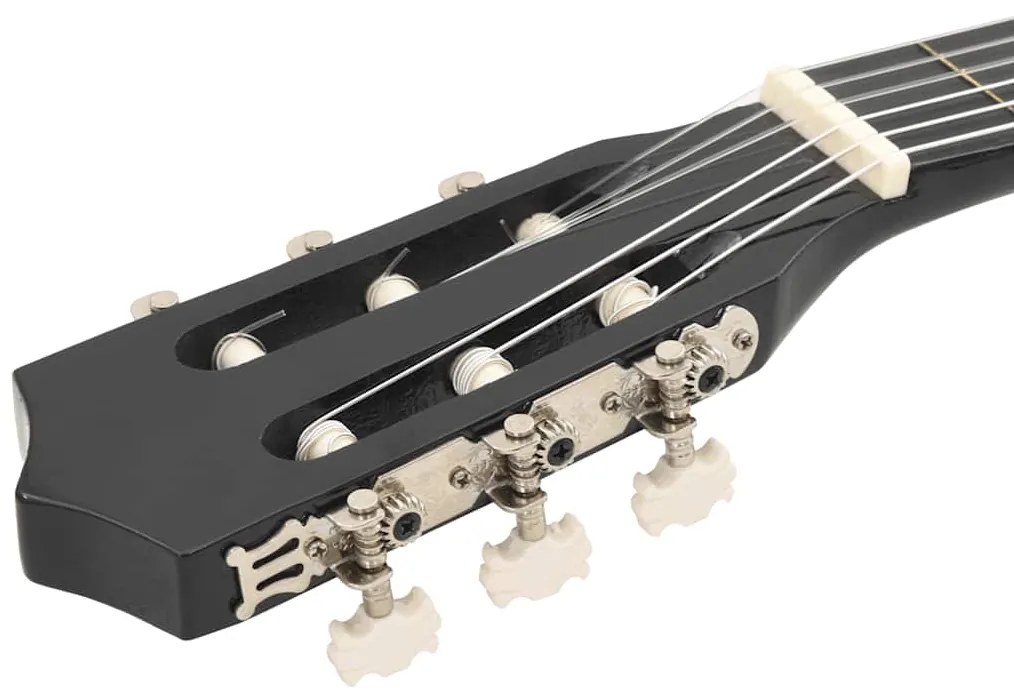 12 pcs conjunto de guitarra clássica com 6 cordas 38" preto