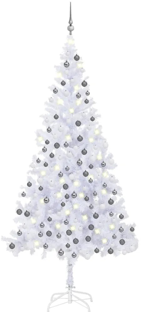 vidaXL Árvore de Natal artificial pré-iluminada c/ bolas 910 ramos