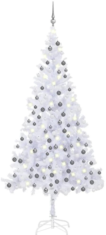 Árvore de Natal artificial c/ LEDs & bolas 210 cm 910 ramos