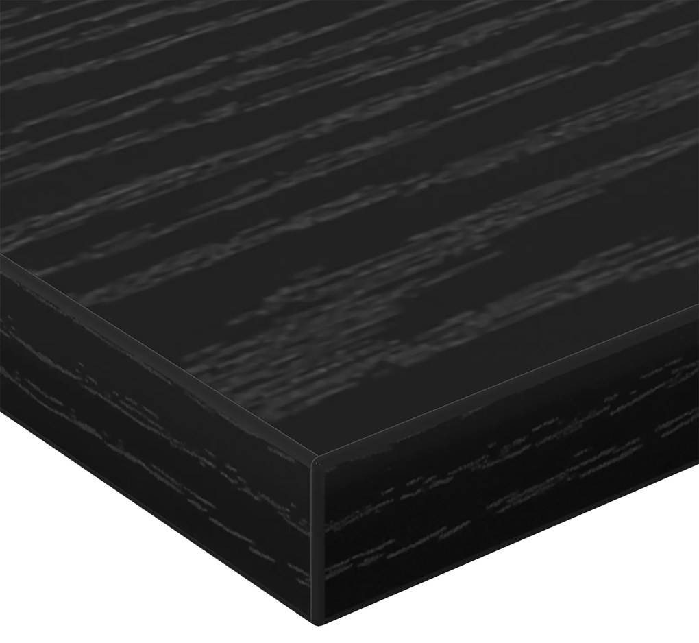 Conjunto de 4 Prateleiras de Carvalho Preto - 60x20x1,5 cm, Feitas com