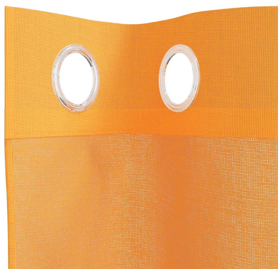Cortinas de voile com ilhós 2 pcs laranja 140x225 cm
