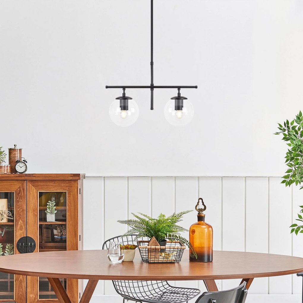 Candeeiro de Teto Roe – Preto – 52 x 15 x 36-76 cm