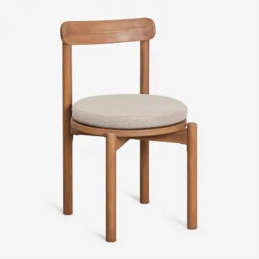 Pack De 4 Cadeiras De Jardim Em Madeira De Acácia Nualis Castanho Acácia - Sklum