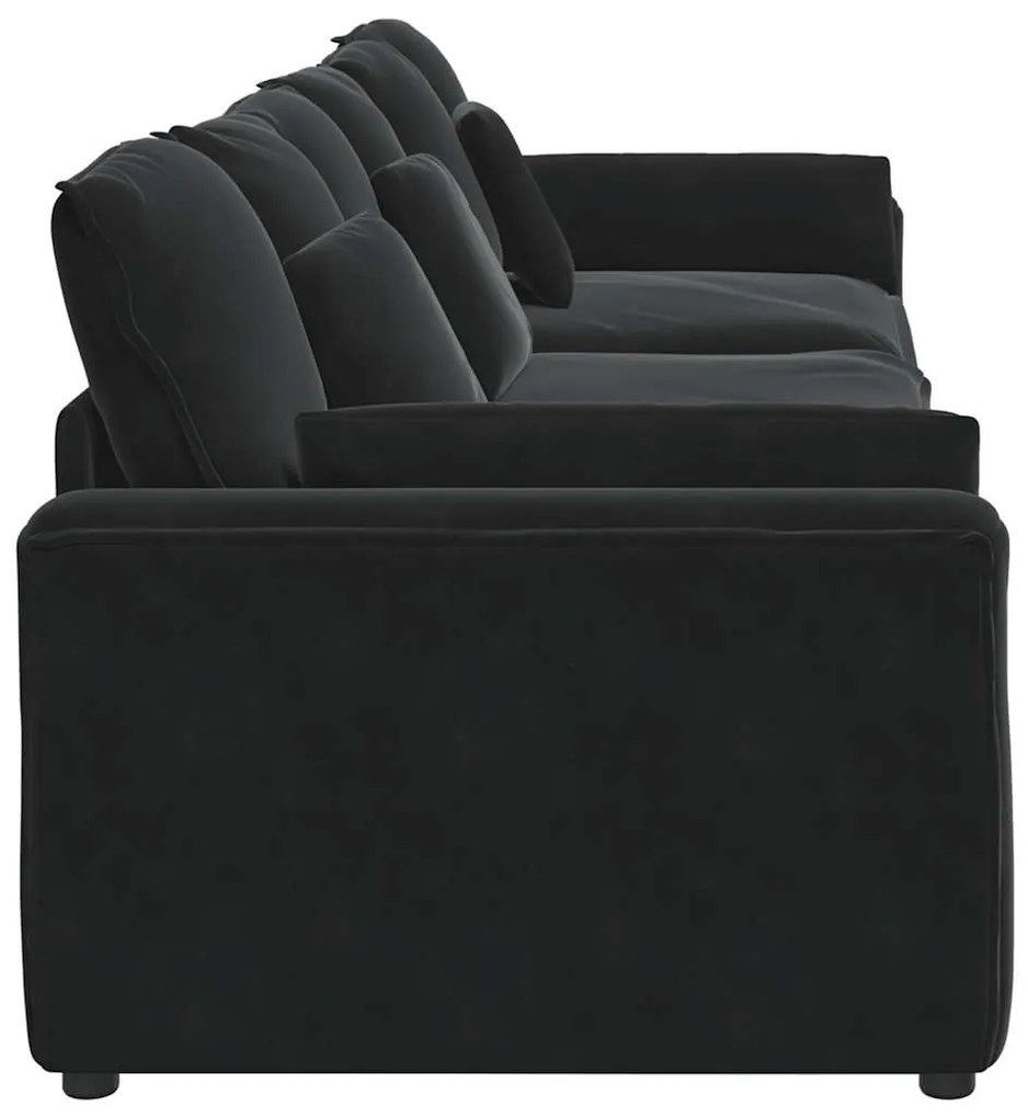 Sofá modular com almofadas preto