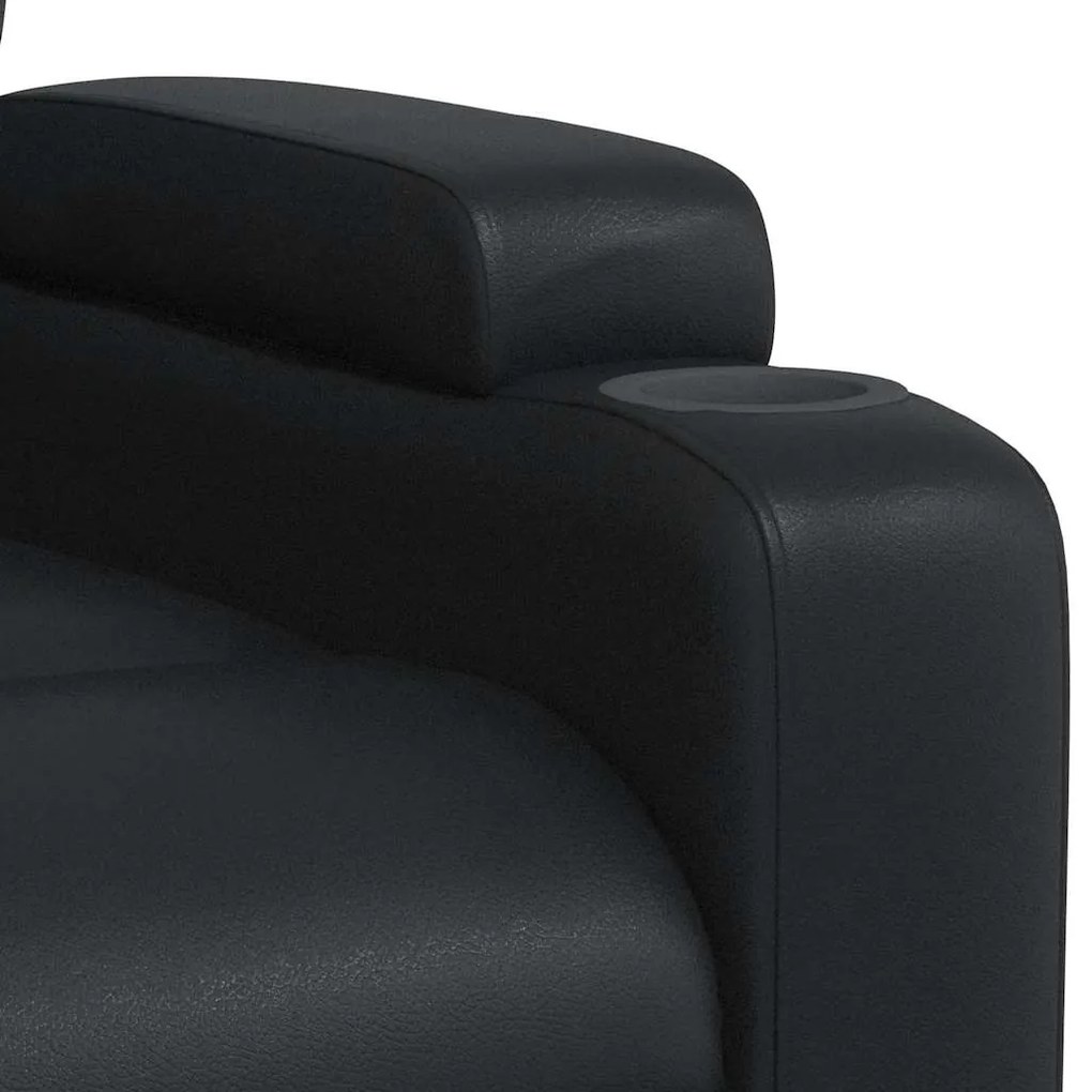 Poltrona de massagens reclinável couro artificial preto
