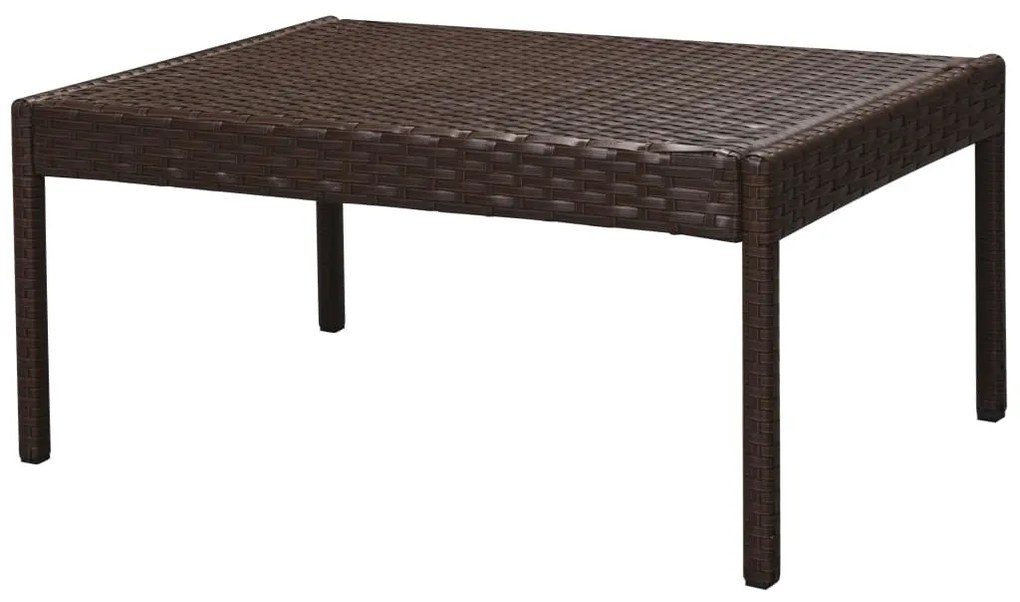 6 pcs conjunto lounge jardim c/ almofadões vime PE castanho