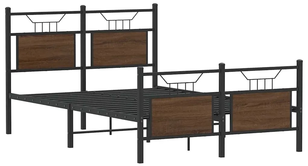 Estrutura cama s/ colchão derivados madeira carvalho castanho