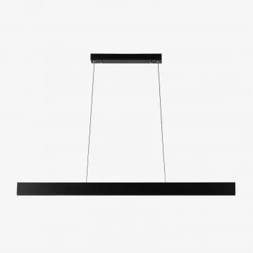 Lâmpada De Teto Pendente Linear Led 120 Cm Em Alumínio Astley Preto - Sklum
