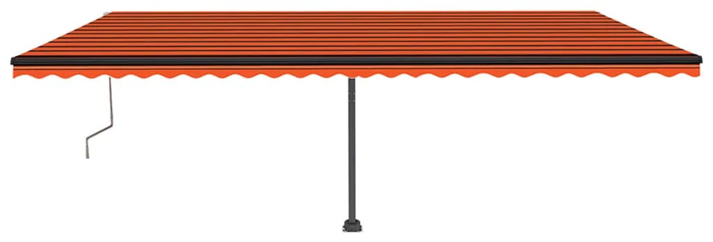 Toldo automático independente 600x350 cm laranja e castanho