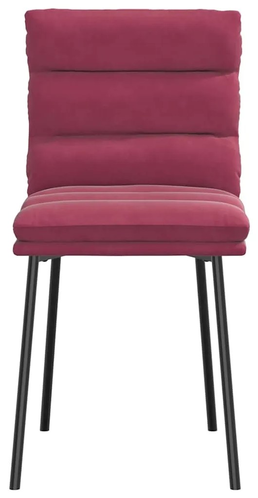 Cadeiras de jantar 2 pcs veludo vermelho tinto
