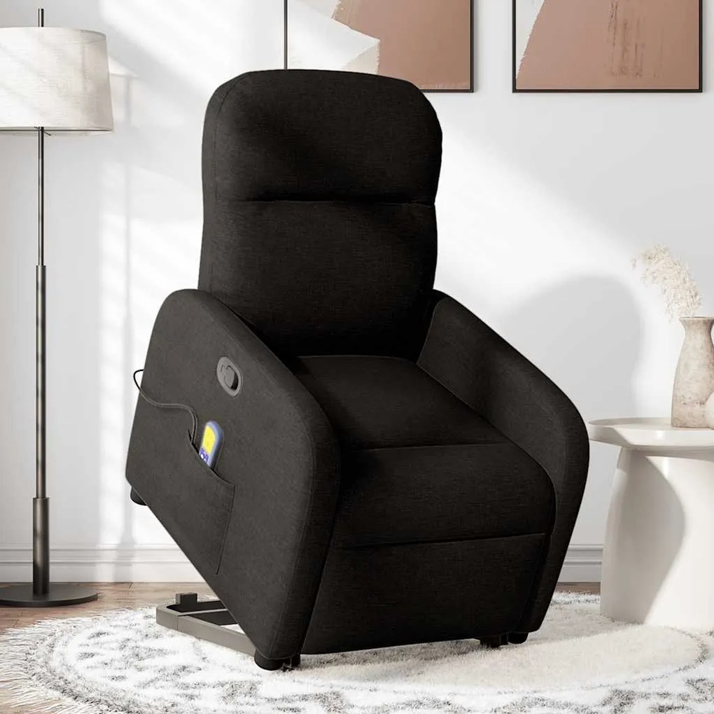 Poltrona de massagens reclinável elevatória tecido preto