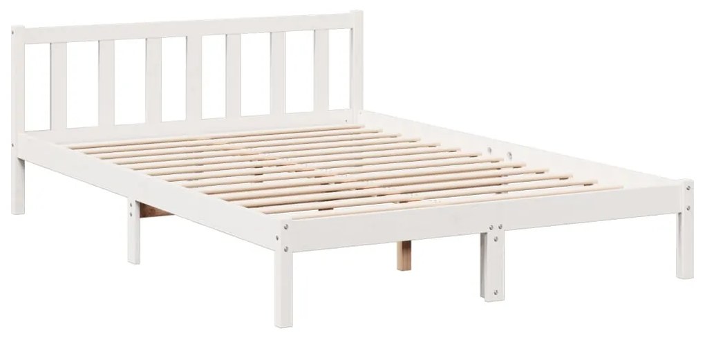 Cama extra longa sem colchão 140x210 cm pinho maciço branco