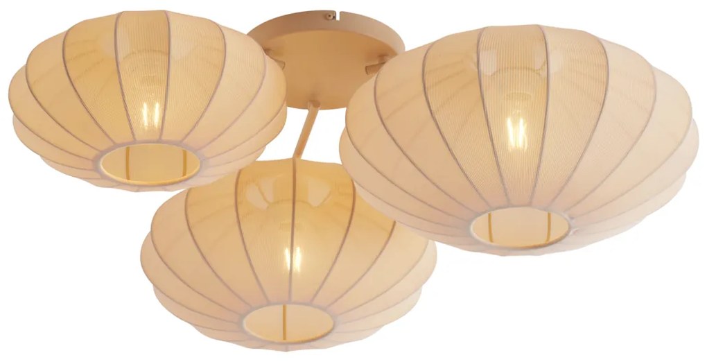 Candeeiro de Teto Japandi Bege 3 Luzes - Multi Bida