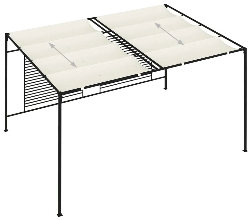 Gazebo com telhado retrátil 3x4x2,3 m 180 g/m² cor creme