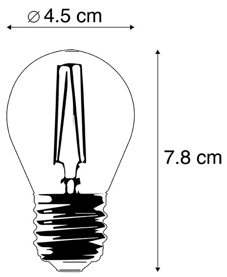 Conjunto de 5 Lâmpada LED regulável E27 P45 4W 330 lm 2100K