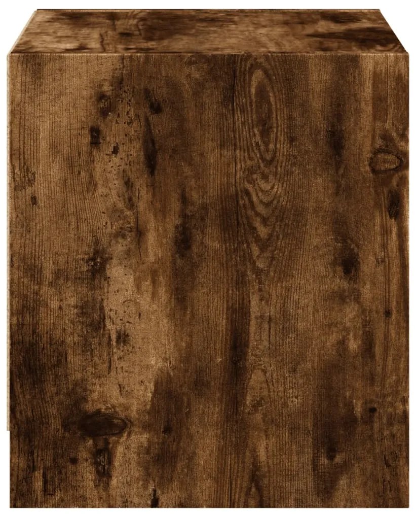 Mesa de cabeceira c/ porta de vidro 35x37x42 cm carvalho fumado