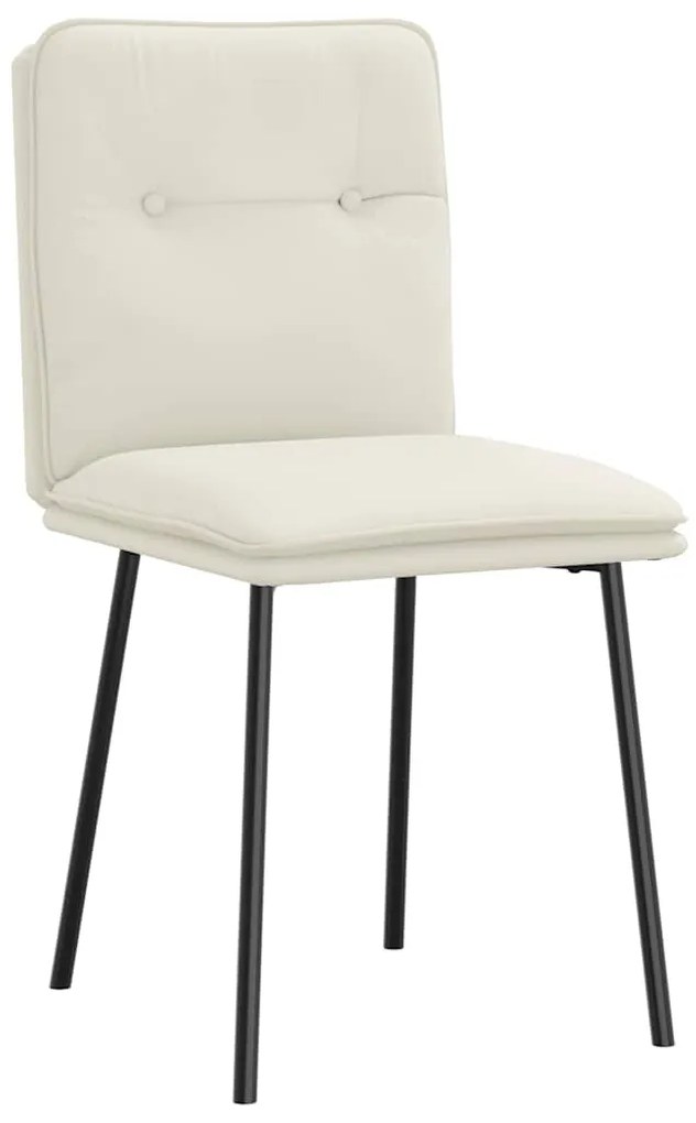 Cadeiras de jantar 6 pcs veludo cor creme