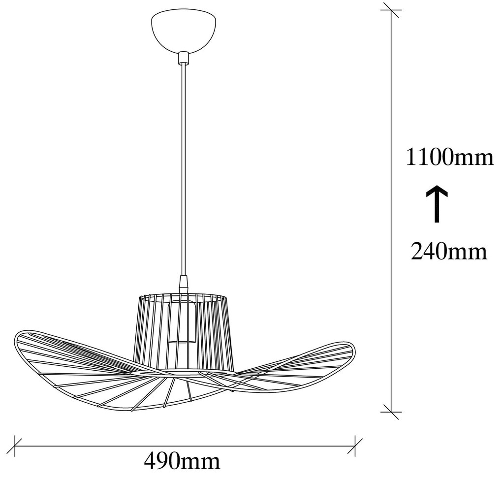 Candeeiro Tel – Preto – Diâmetro 49 cm, Altura 110 cm