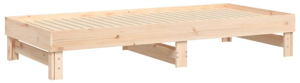 Sofá-cama de puxar 2x(80x200) cm madeira de pinho maciça