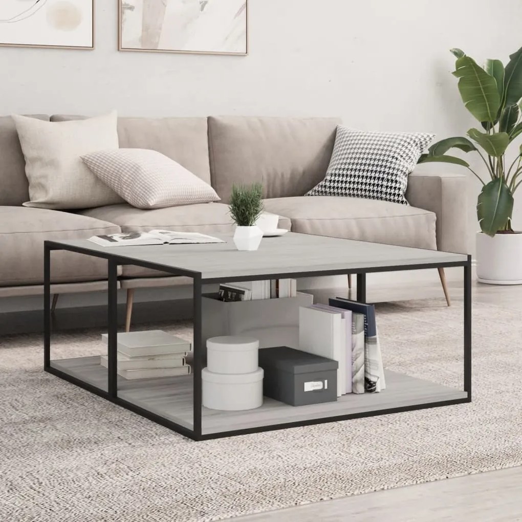 vidaXL Prateleiras de parede 4pcs derivados de madeira cinzento sonoma