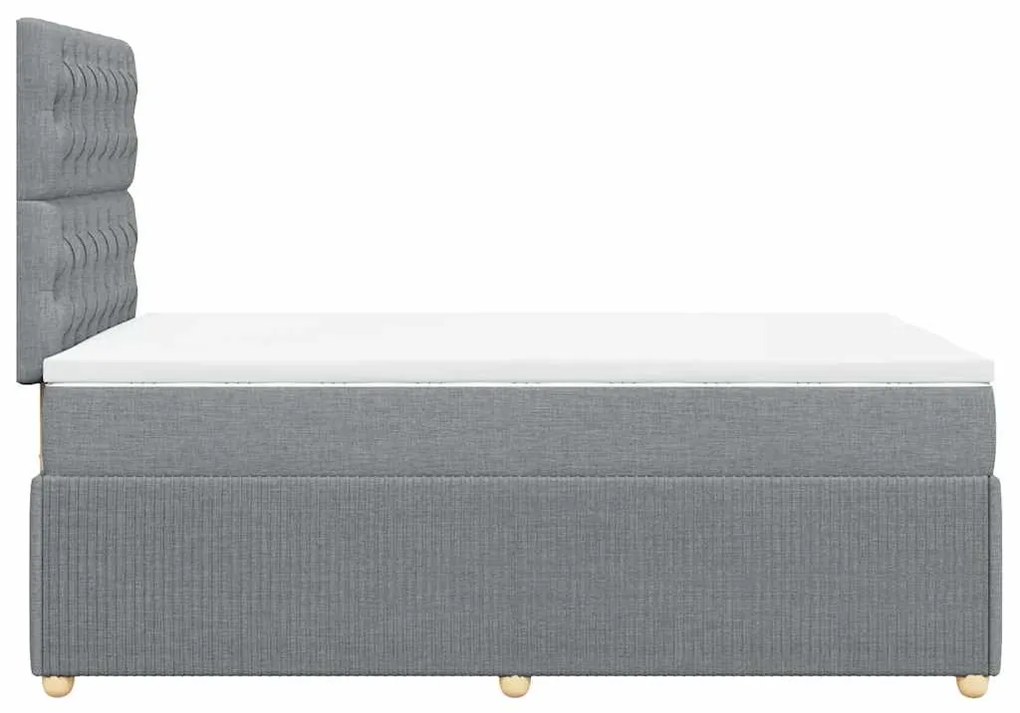 Cama com molas/colchão 120x200 cm tecido cinza-claro