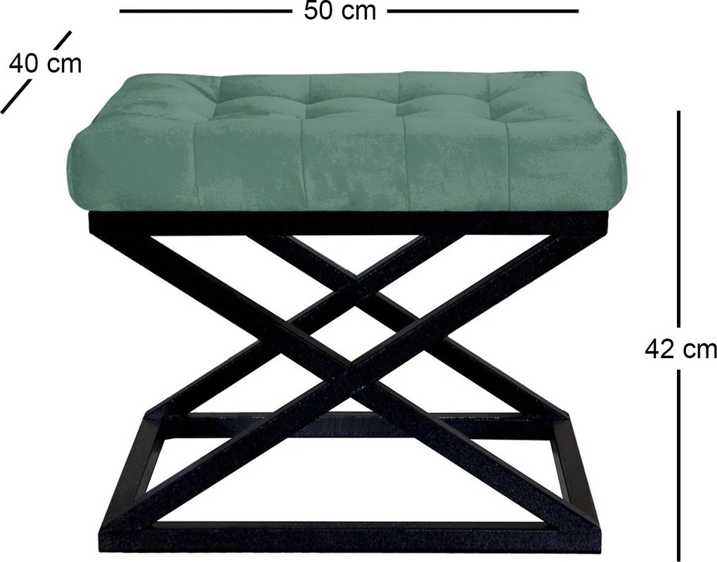 Pouffe Capraz – Preto e Verde – 50 x 42 x 40 cm