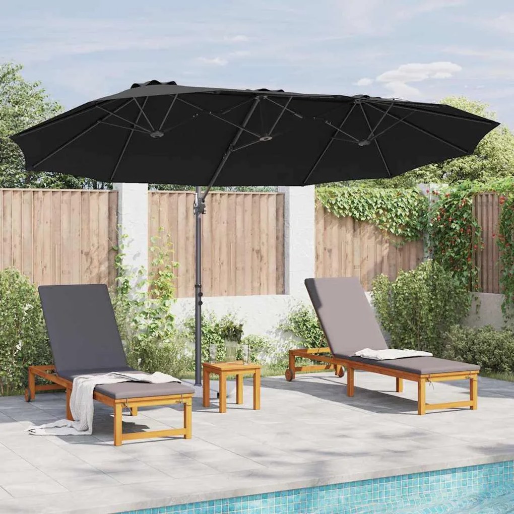 Guarda-sol cantilever de jardim com bloqueio Preto Largo