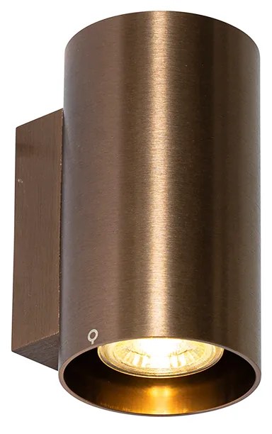 Candeeiro de parede moderno bronze escuro redondo 2 luzes - Sandy