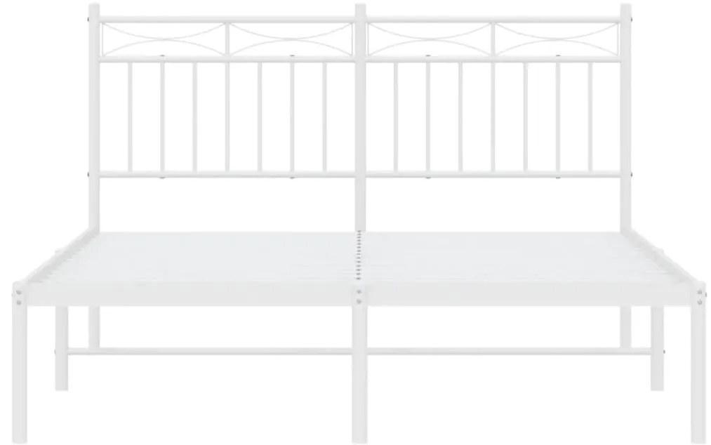 Estrutura de cama com cabeceira 140x190 cm metal branco