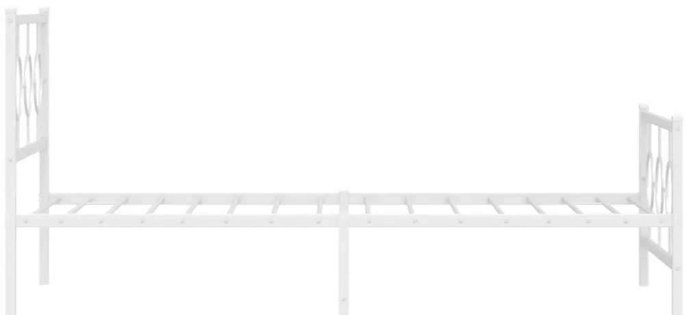 Estrutura de cama com cabeceira e pés 100x200 cm metal branco