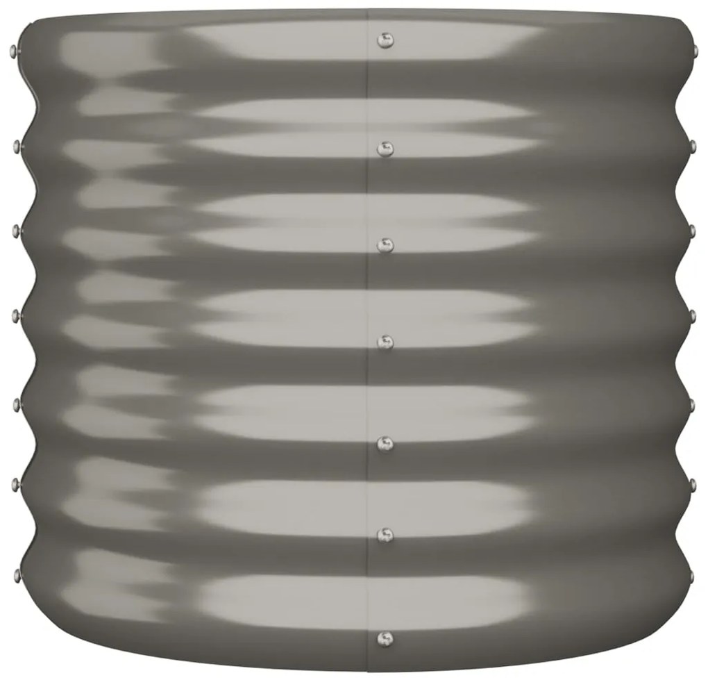Vaso/floreira de jardim aço revestido a pó 40x40x36 cm cinza
