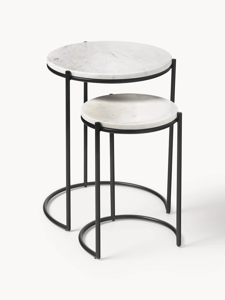 Mesa de apoio em mármore Ella, conjunto de 2
