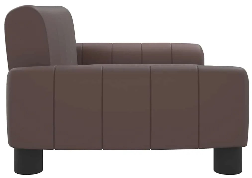 Cama para cães 70x45x30 cm couro artificial castanho