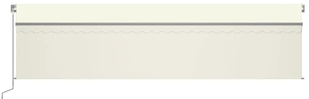 Toldo automático c/ estore/LED/sensor de vento 6x3 m cor creme