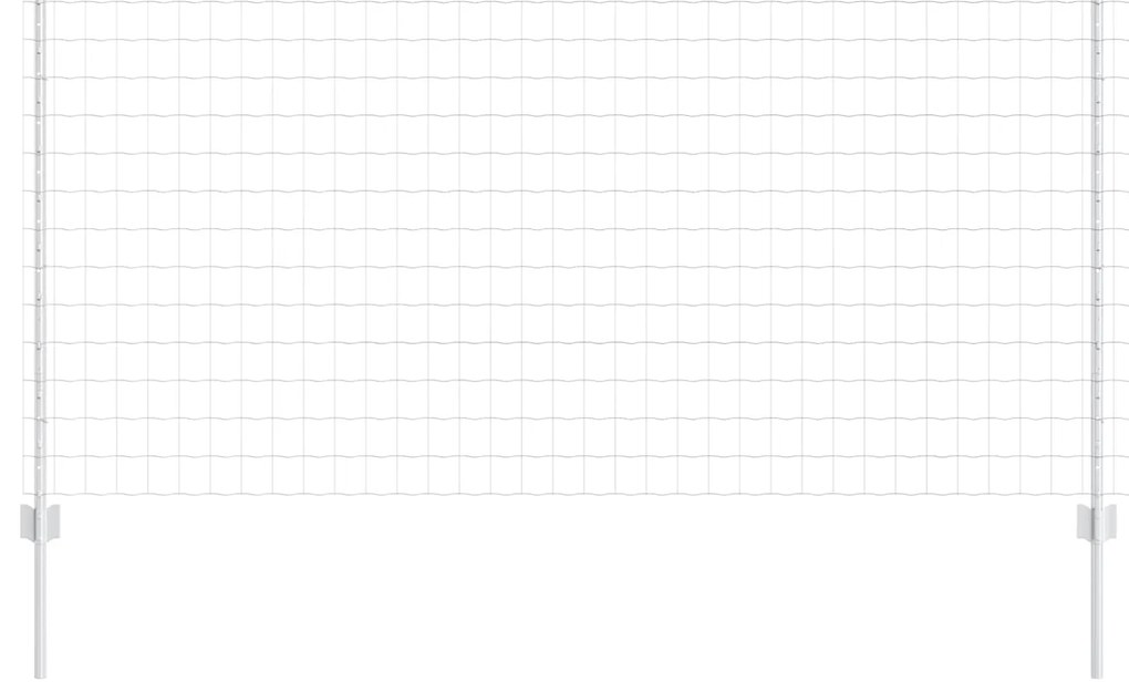 vidaXL Cerca e Poste Prateado 1 x 10 m Aço