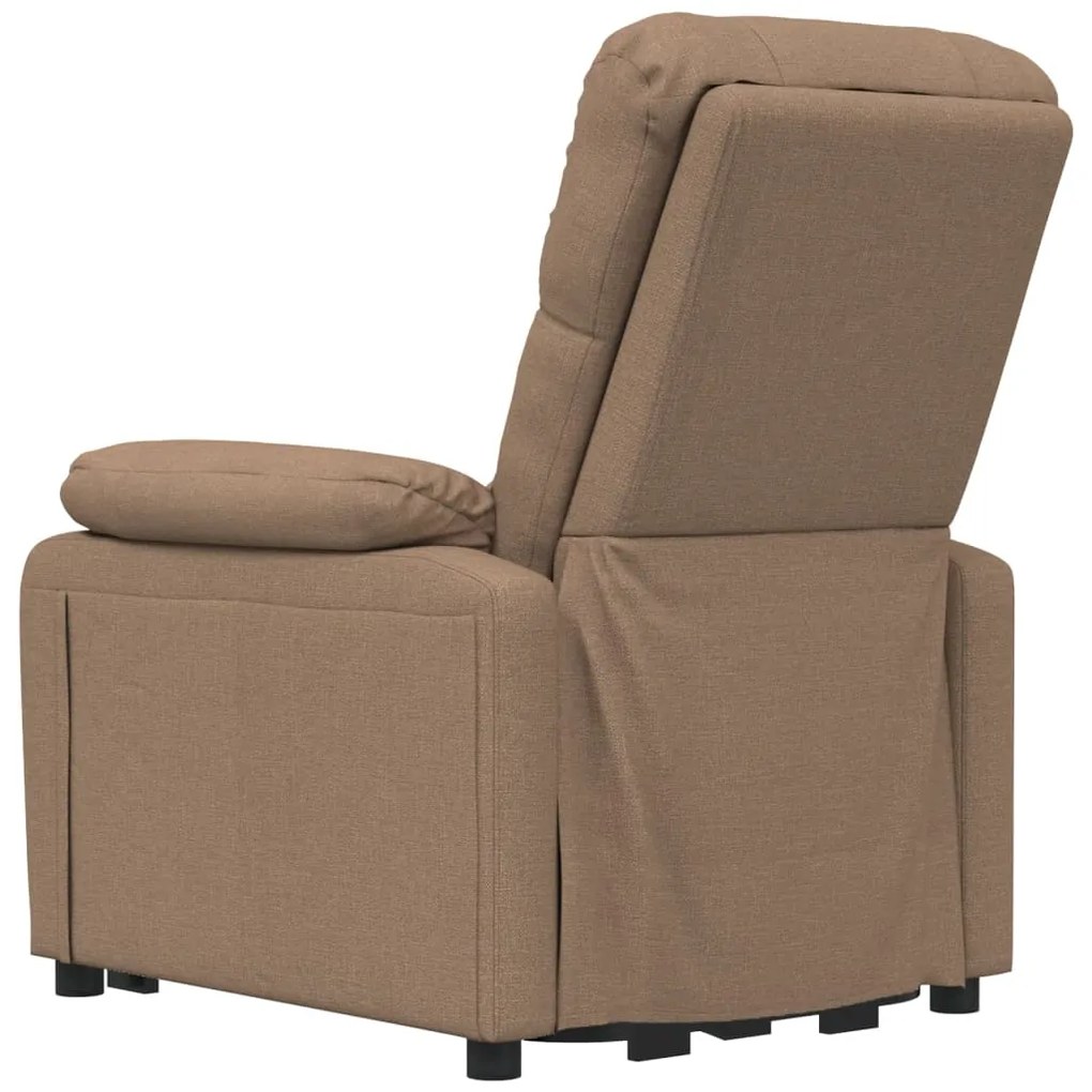 Poltrona de massagens elétrica reclinável tecido castanho