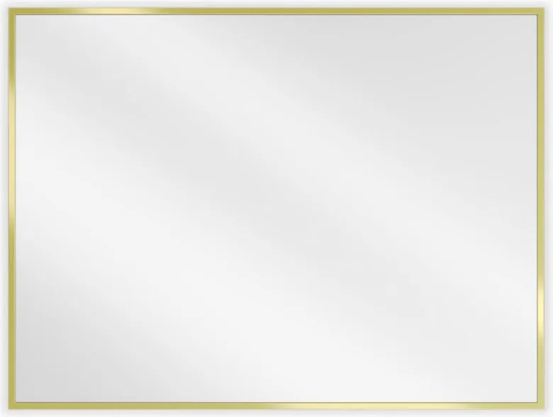 Mexen Loft espelho de casa de banho retangular 80 x 60 cm, moldura dourada - 9852-080-060-000-50