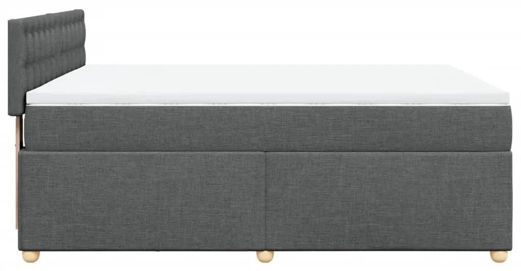 Cama com molas/colchão 160x200 cm tecido cinzento-escuro