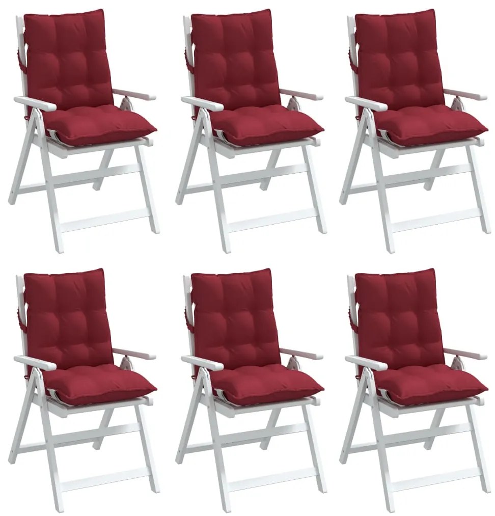 Almofadões cadeira encosto baixo 6 pcs oxford vermelho-tinto